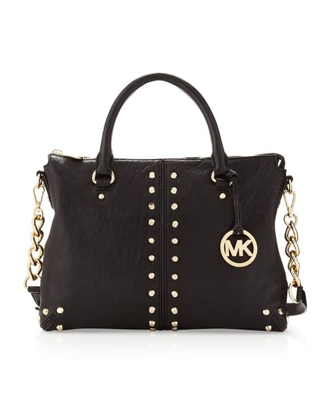 michael kors black totes|michael kors black studded handbag.